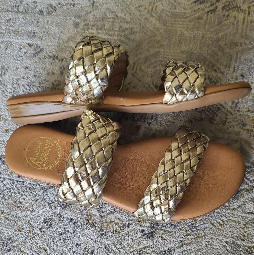 Andre Assous Women's Silver Braided Sandals